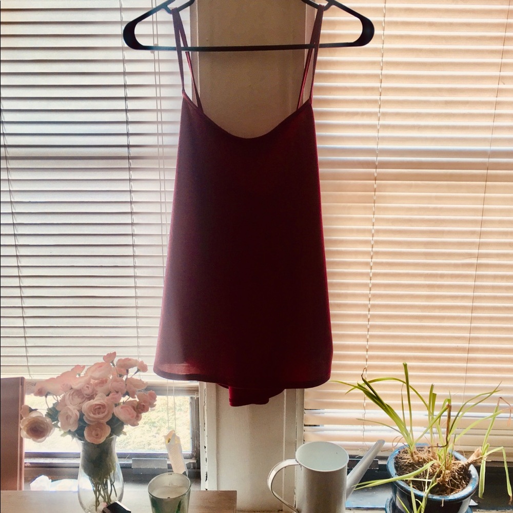 Wine Cross-Back Camisole Tank